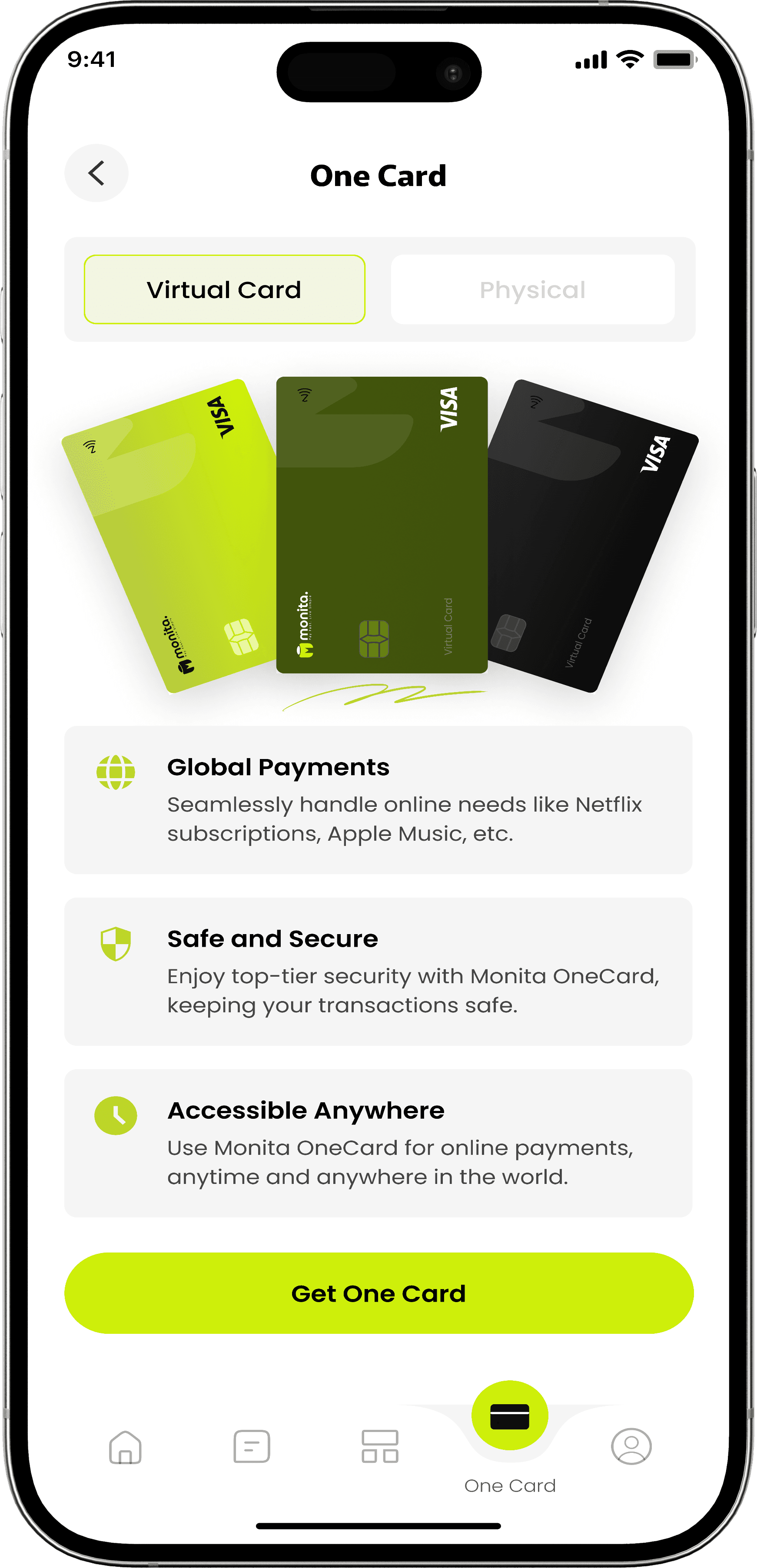 Request your one card