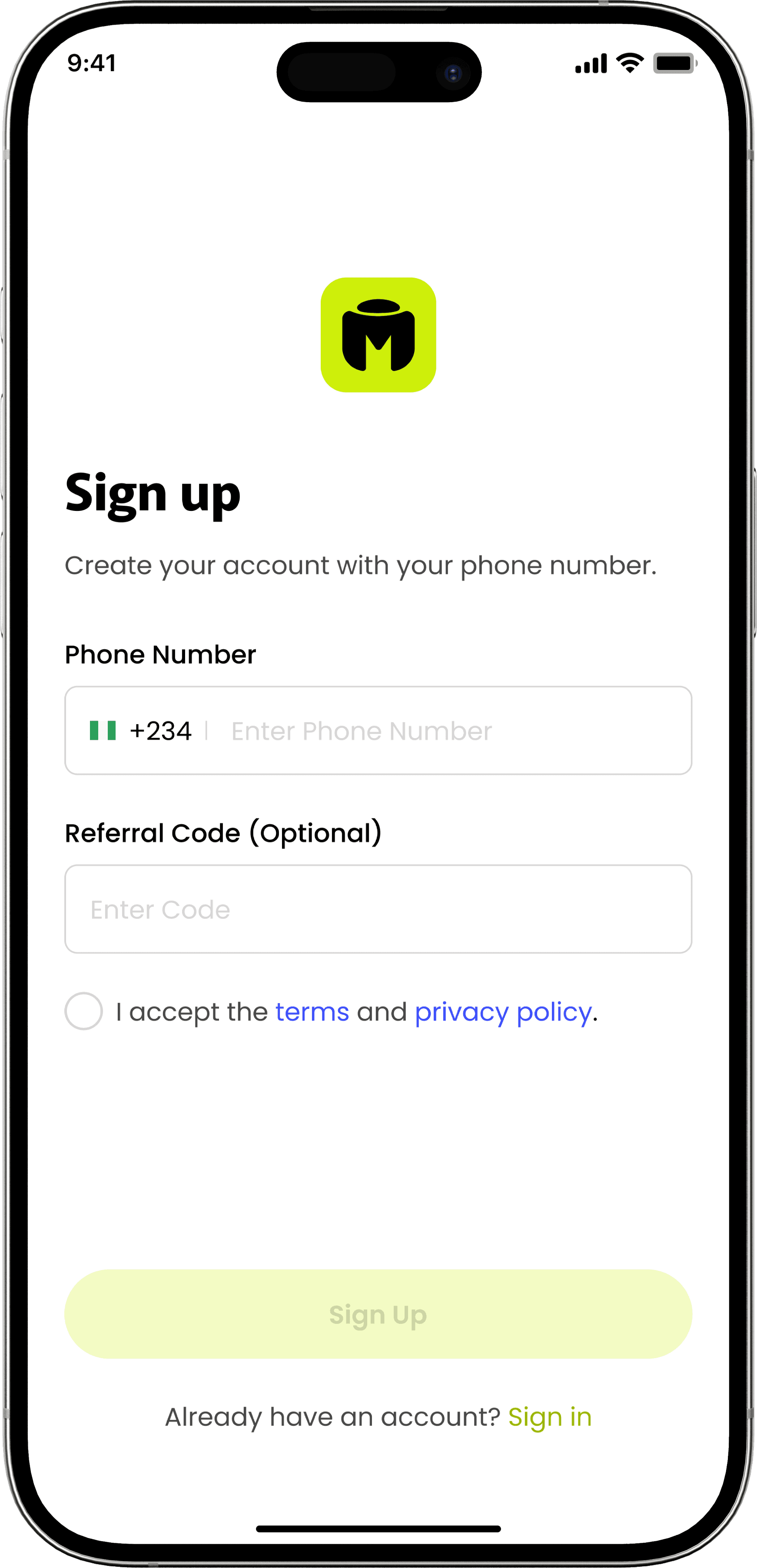 Enter your information